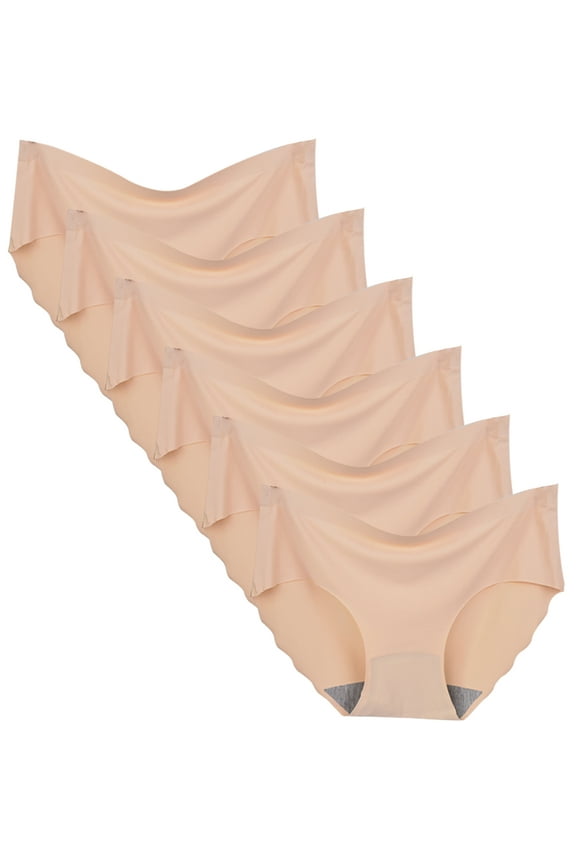 Women's Invisible Seamless Hipster Panties Mid-Rise No Show Laser Cut Underwear 6 Pack,Nude,Size 9
