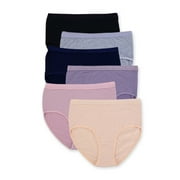 Buankoxy Women's Plus Size Cotton Panties Soft Stretch Briefs Underwear Assorted 6 Pack(Size 6)