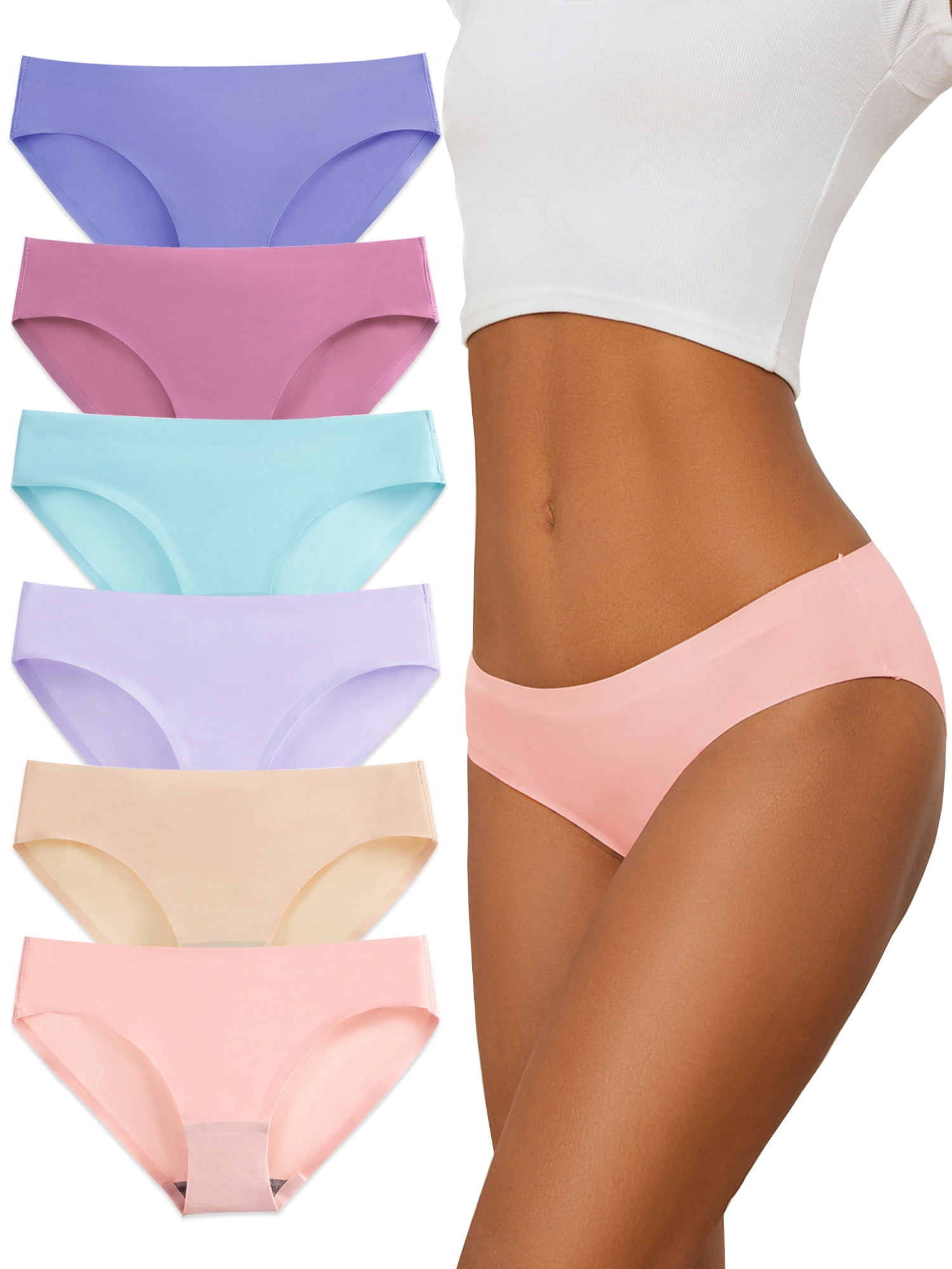 Balanced Tech Women's Seamless Bikini Panties 6-Pack Assorted