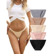 Buankoxy Womens Seamless Thong Invisible Low Rise G-String Panties Breathable No Show Underwear 5 PackSize 7