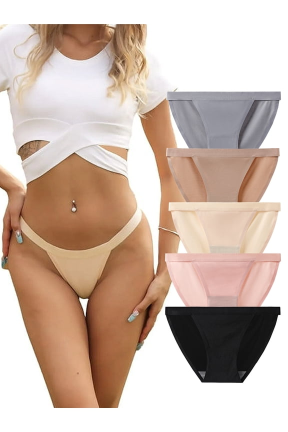 Women's Seamless Thong Invisible Low Rise G-String Panties Breathable No Show Underwear 5 PackSize 7