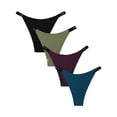 thumbnail image 1 of Buankoxy Womens Underwear High Cut String Bikini Panties Low Rise Hipster Ladies Cheeky Underwear 4 Pack, Size 7, 1 of 6