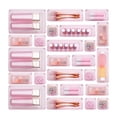 thumbnail image 1 of Buanson 25 PCS Plastic Drawer Organizers Set, 4-Size Versatile Bathroom & Vanity Drawer Organizer Trays, Storage Bins for Makeup (Pink), 1 of 7