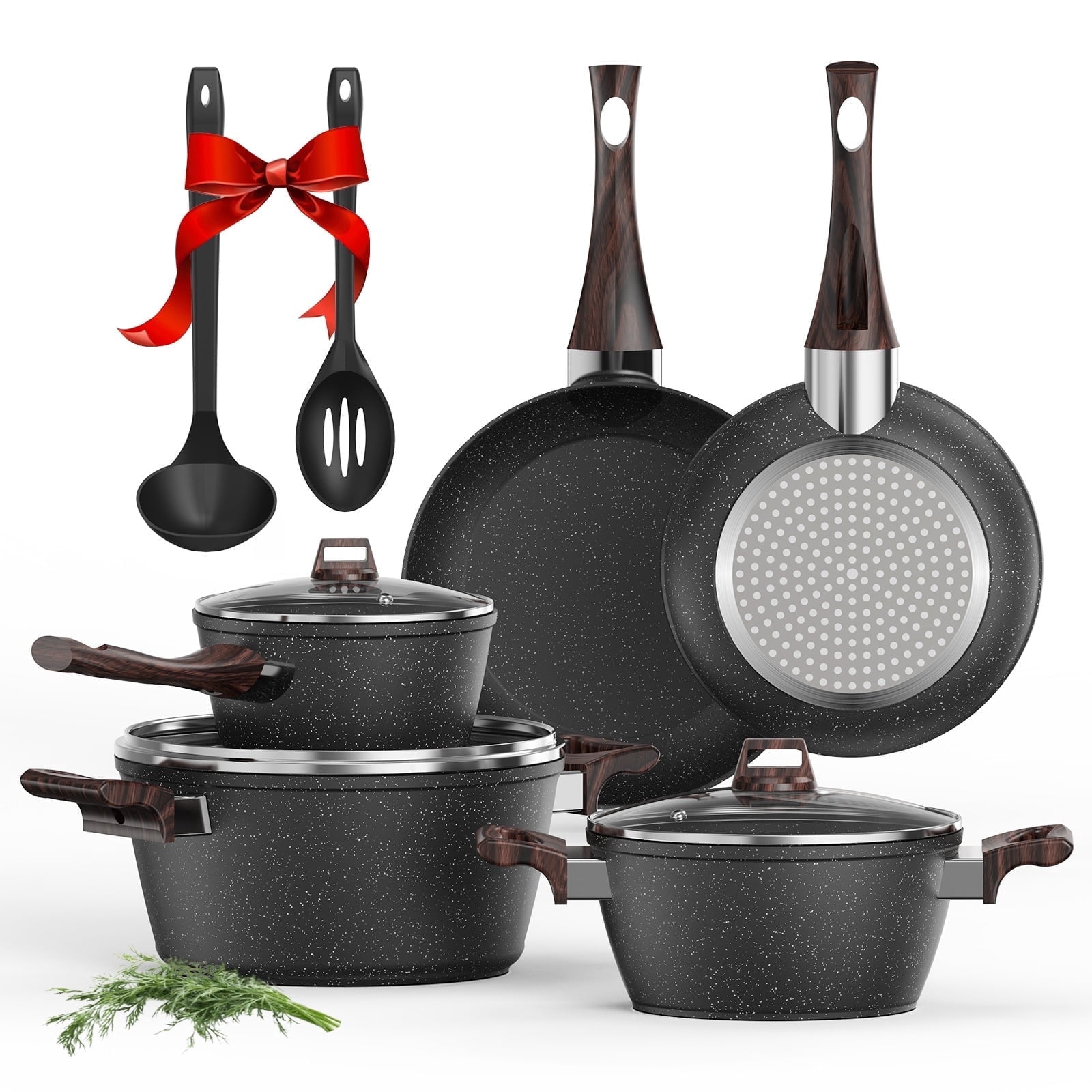 Buballino 5-Piece Kitchen Cookware Set: Non-Stick Base for Easy ...