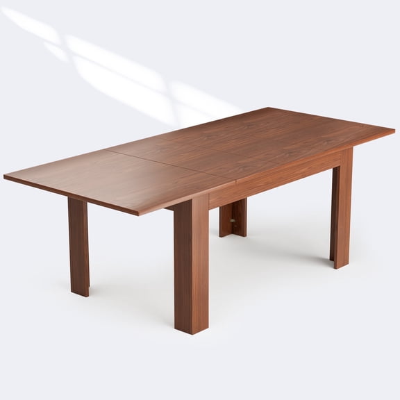 Buballino 86.6" Indoor Dining Table with Built-in Storage, UV-Resistant Finish, Brown