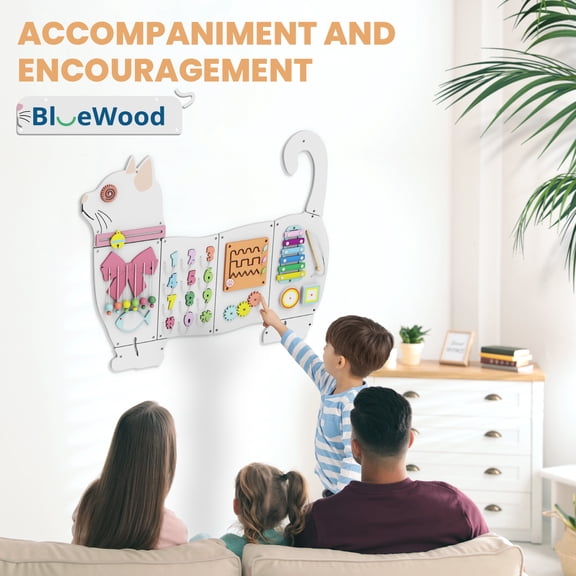 Buballino Cat Activity Wall Busy Board Panels Sensory Toy, 1 Piece, Large