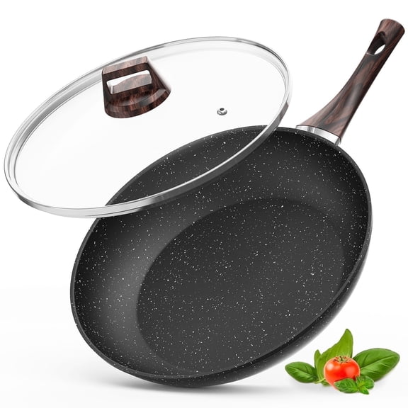Buballino Classic 11.02" Induction-Compatible Metal Griddle Pan for Disc Cooktops，Non Stick Pots and Pan Set