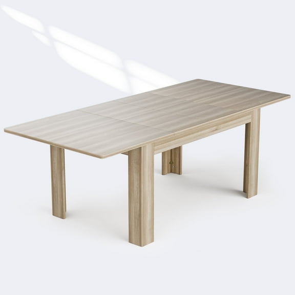 Buballino 86.6'' Wood Adjustable Size and UV-Resistant Finish Outdoor Dining Table, Nature