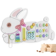 Woodty Rabbit Activity Wall Busy Board Sensory Toy &ndash; Large 1 Piece &ndash; Interactive Wooden Play Panel for Kids &ndash; Montessori-Style Learning & Fine Motor Development