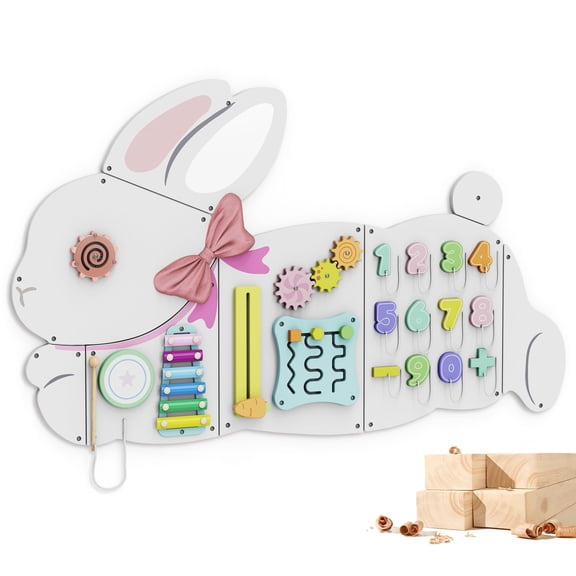 Woodty Activity Wall Busy Board, Sensory Toy, Interactive, Wooden, Play Panel for Kids, Learning Development, Large, 1 Piece