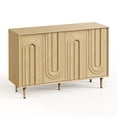 thumbnail image 1 of Woodty Adjustable Shelves 4-Door Wooden Home and Office Use Storage Locker, Beige, 1 of 9