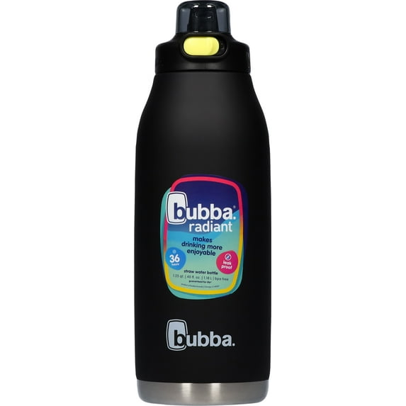 Bubba 2198506 Radiant Push Button Water Bottle, Rubberized, Licorice Black, 40 oz. - Quantity 1