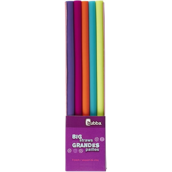 Bubba Big Straw 5 Pack of Reusable Straws Assorted Bold Colors
