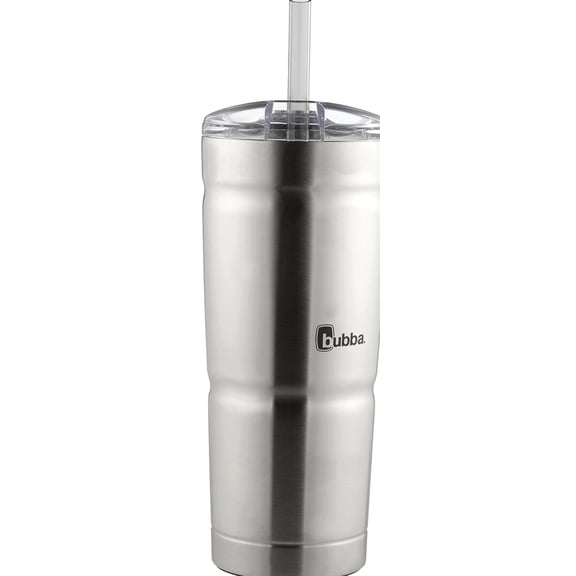 Bubba Envy Stainless Steel Tumbler with Straw 24oz, Steel/Clear