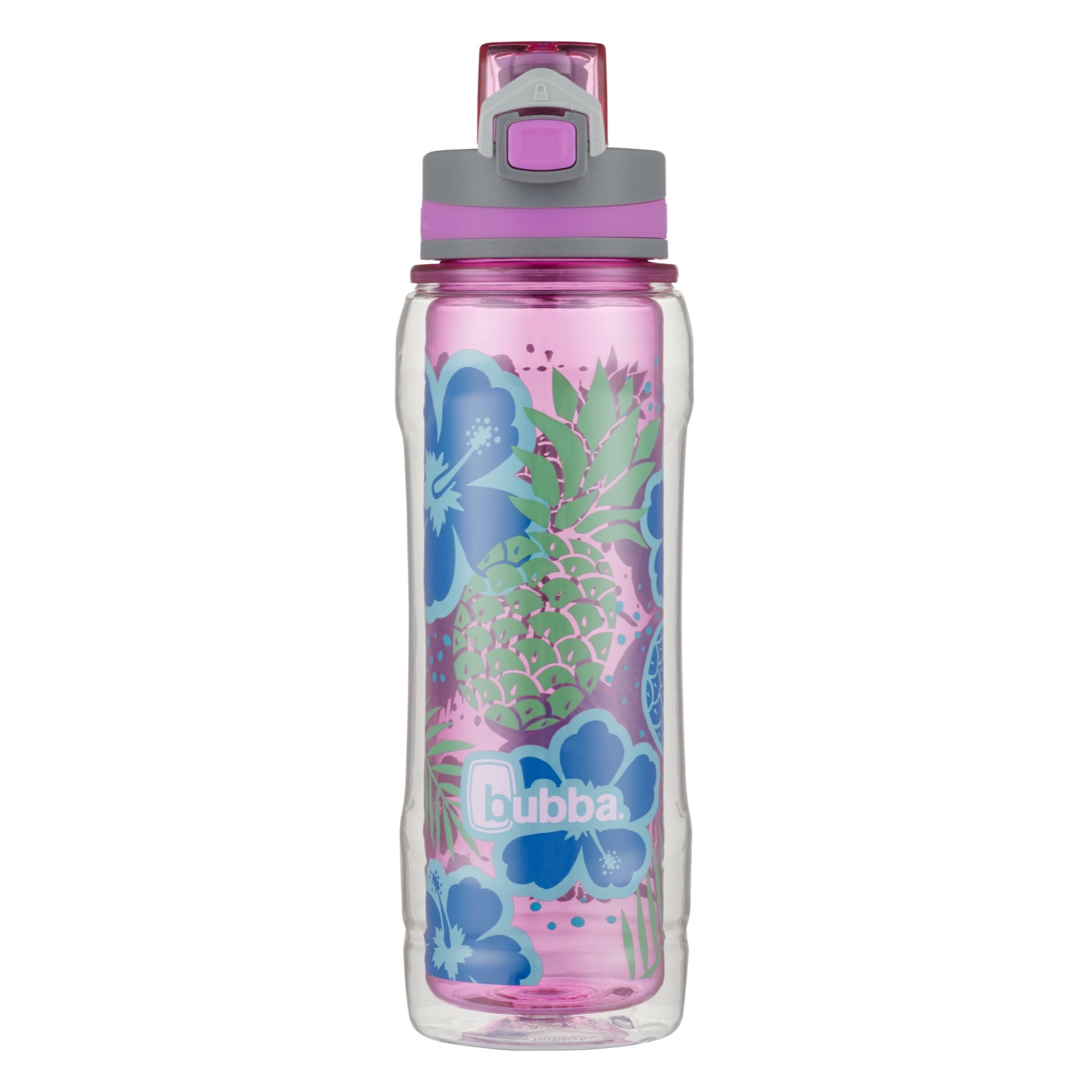 Bubba Flo Duo 24 oz Deep Sea and Gray Insulated Plastic Water Bottle with  Straw Lid 