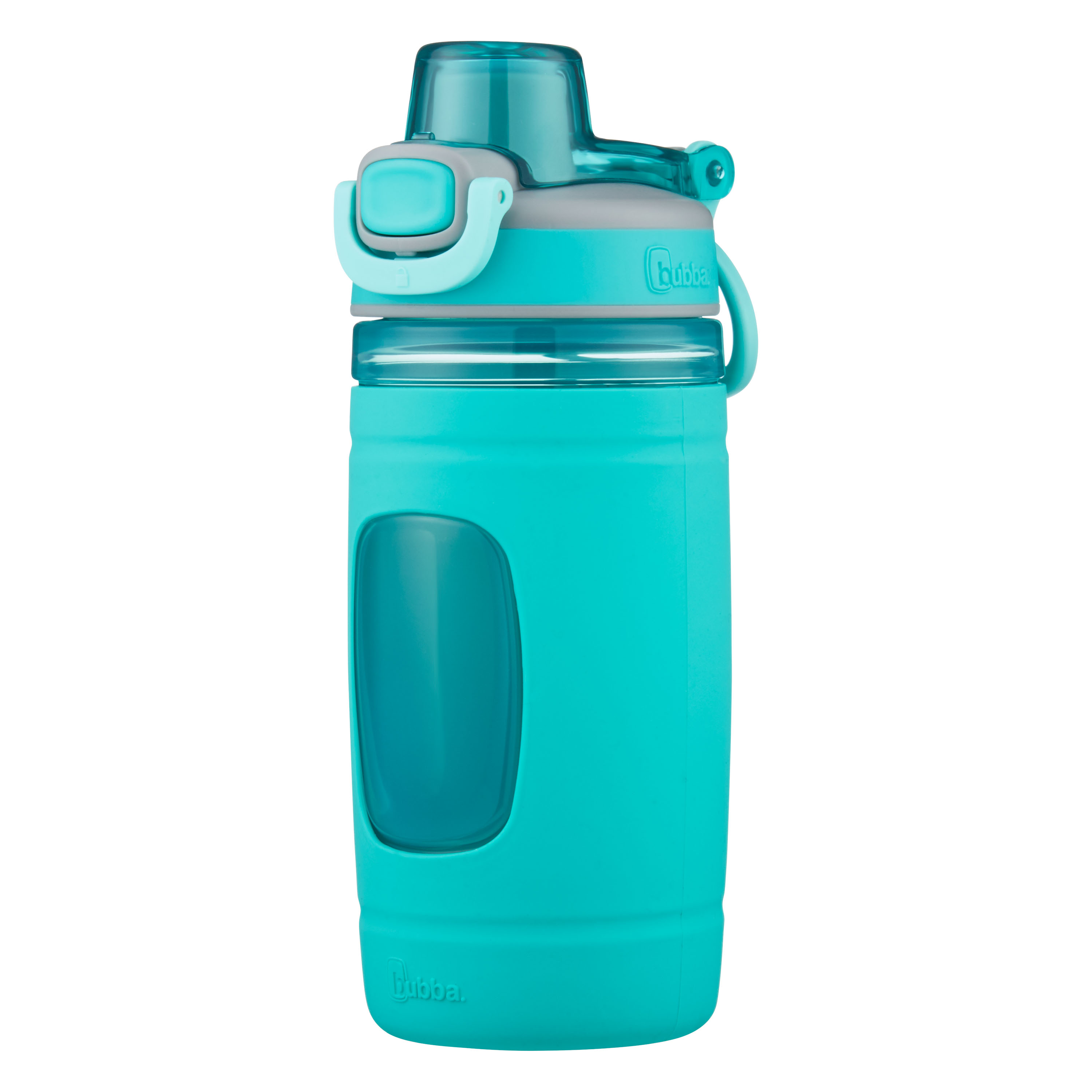 Bubba Flo Kids 16 oz Aqua and Gray Plastic Water Bottle with Wide Mouth Lid - image 1 of 6