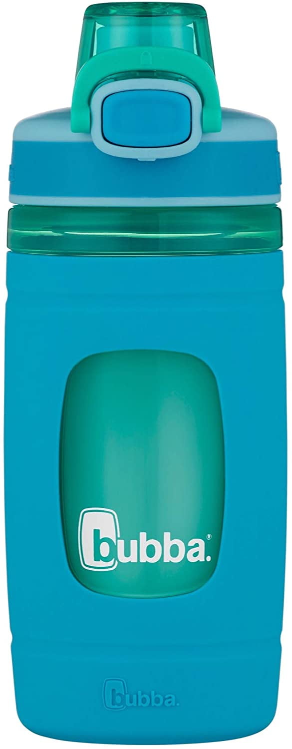 bubba Flo Kids Water Bottle Wide Mouth Lid with Silicone Sleeve Coral, 16  fl oz. 