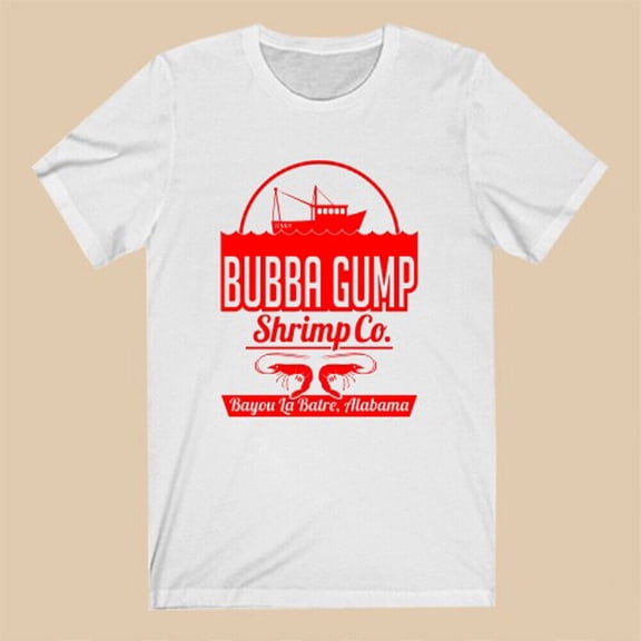 Bubba Gump Shrimp Co Forest Gump Men's White T-Shirt Size S to 3XL