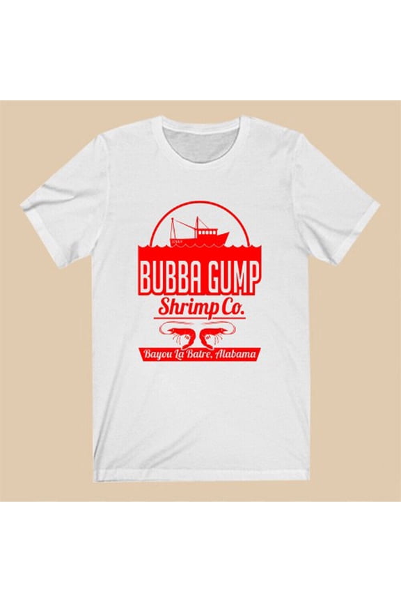 Bubba Gump Shrimp Co Forest Gump Men's White T-Shirt Size S to 3XL