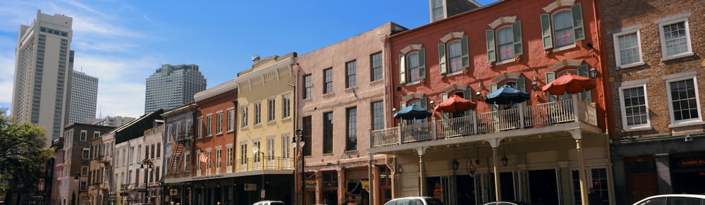 Bubba Gump Shrimp Company restaurant in a city Decatur Street French Quarter New Orleans Louisiana USA Canvas Art - Panoramic Images (27 x 9)