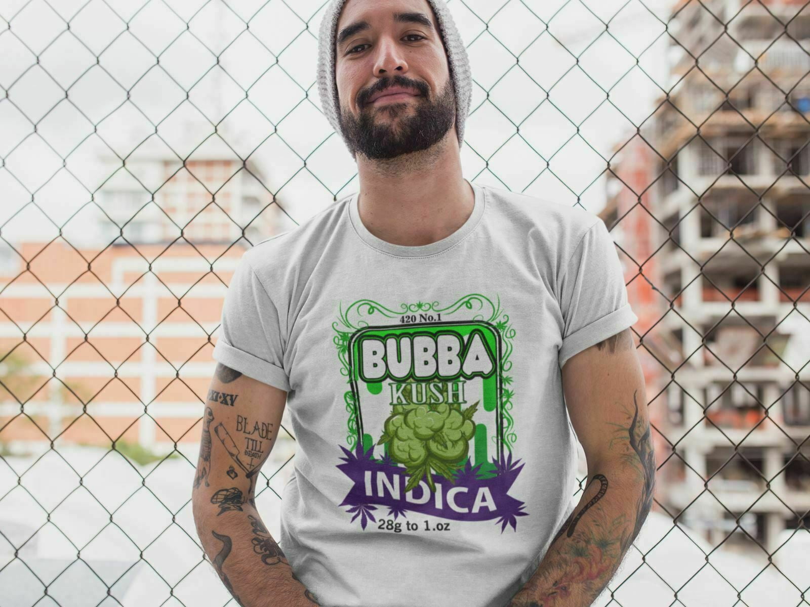 Bubba Kush 420 Strain Logo Cannabis T Shirt Mens Stoner Marijuana Gas