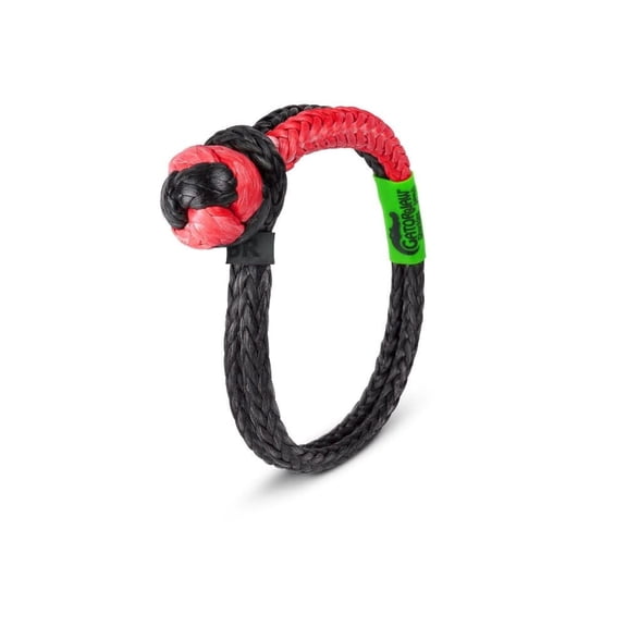 Bubba Rope 3/8 Inch Nexgen Pro Gator-Jaw Synthetic Soft Shackle, Red And Black