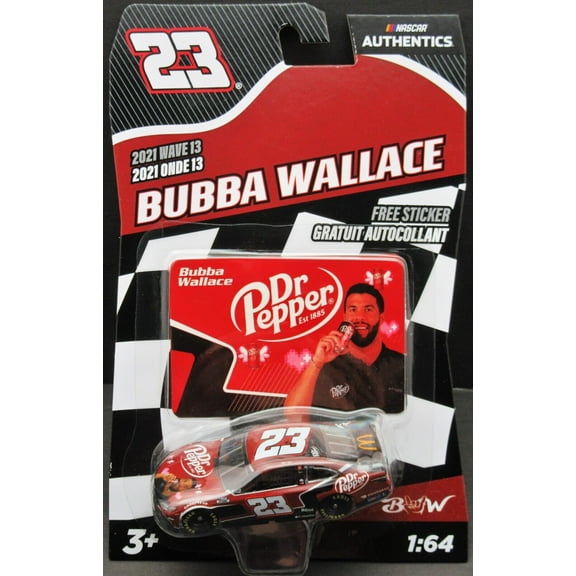 Bubba Wallace ~ Auto Ins~ NASCAR Authentics ~ w/Sticker ~ Die Cast 1:64 Scale