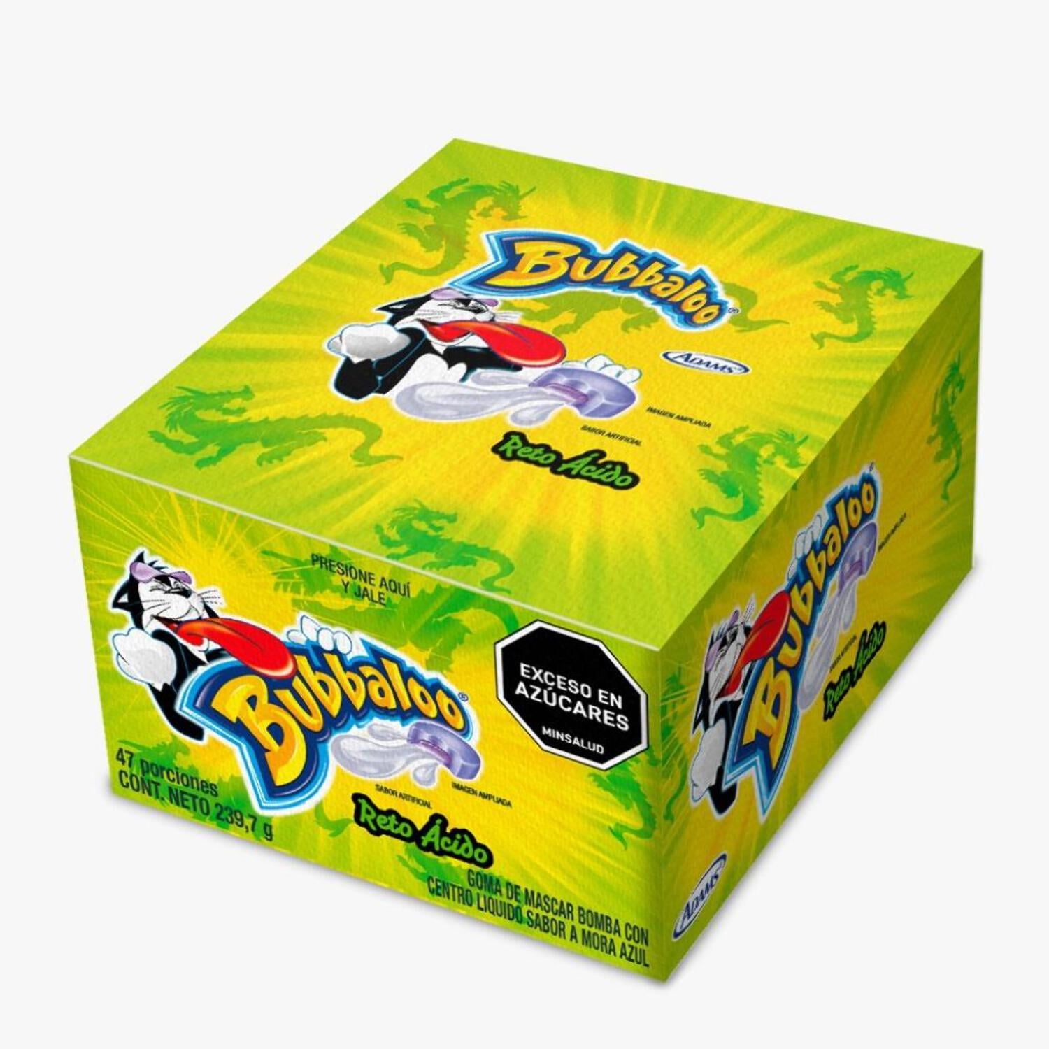 Bubbaloo Adams Reto Ácido - 47 Pack - 239.7g (8.46 oz) - Sour