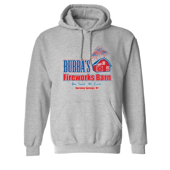 Bubbas Fireworks Barn Burning Springs Sarcastic Novelty Gift Idea Adult Humor Funny Men's Hoodies