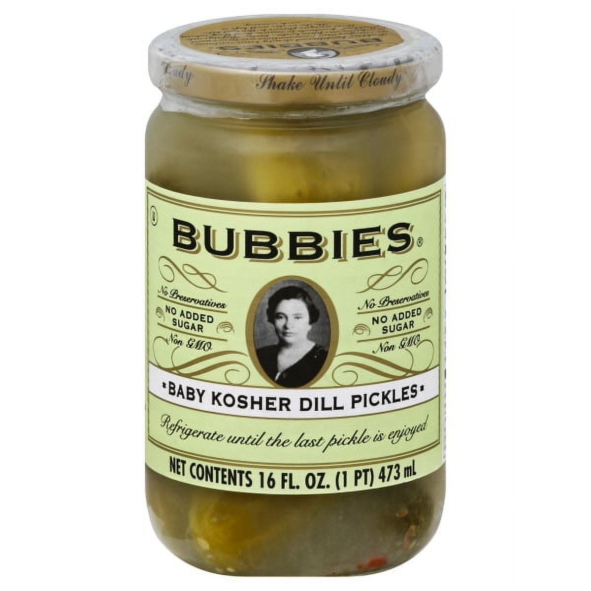 Bubbies Baby Kosher Dill Pickles, 16 Ounce 6 per case.