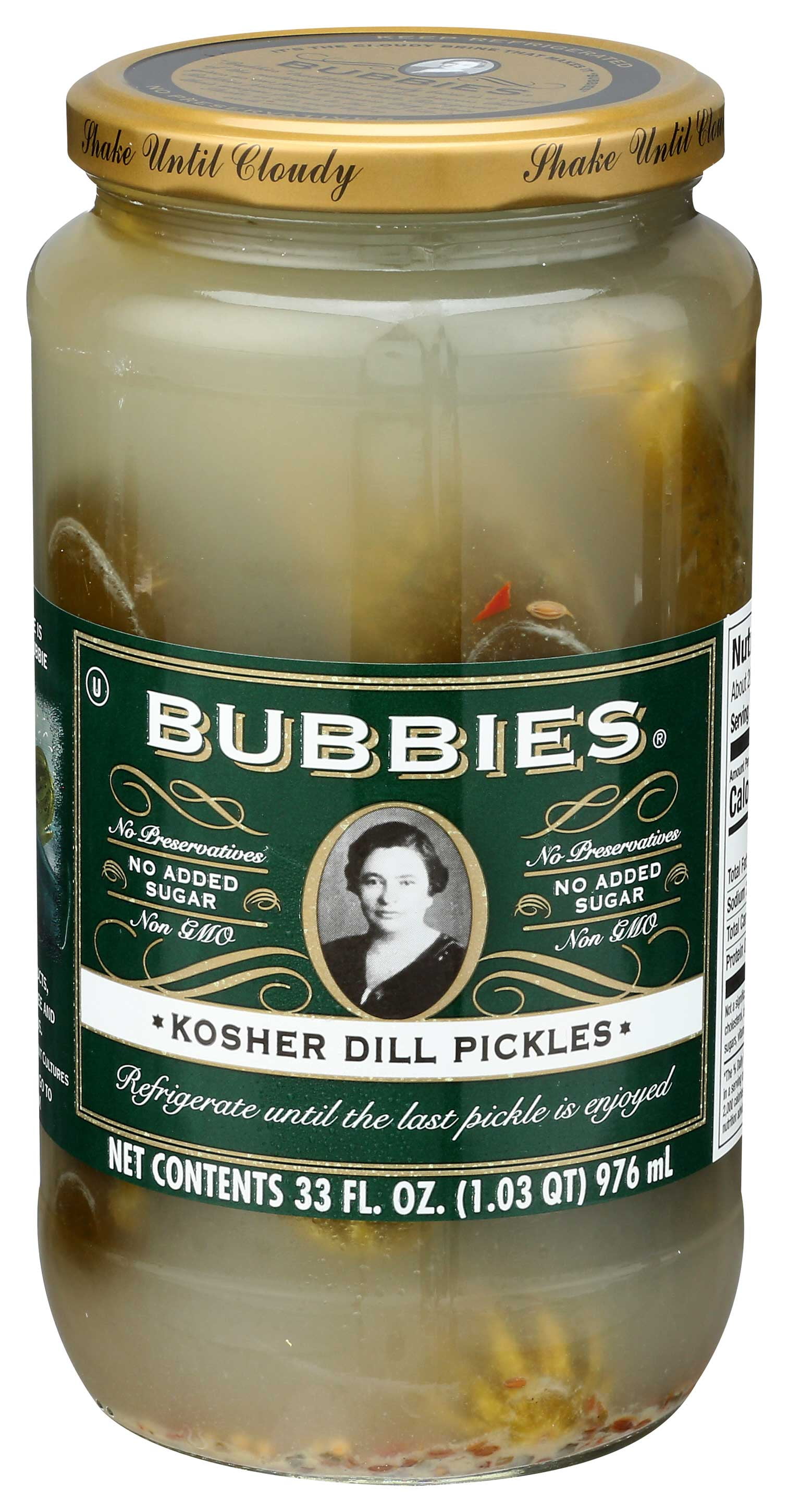 Bubbies Kosher Dill Pickles 33 Ounce 6 Per Case