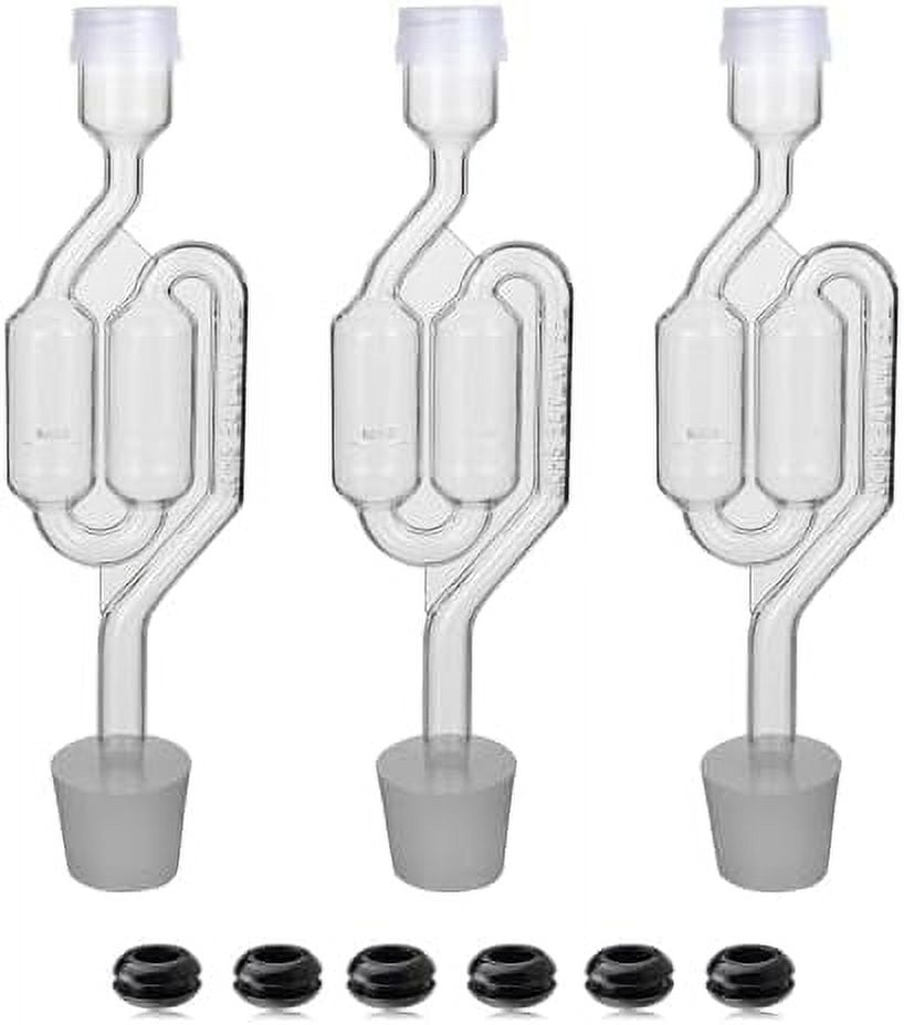 Bubble Airlock Set, 3 Airlocks for Fermenting, 3 Drilling 6 Stoppers