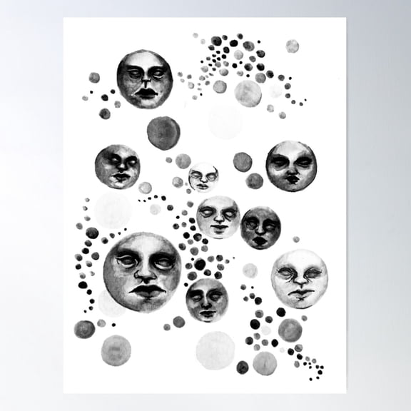 Bubble Babies Black And White Poster Wall Art, Modern Wall Decor For Living Room Bedroom, 24x36 UNFRAMED
