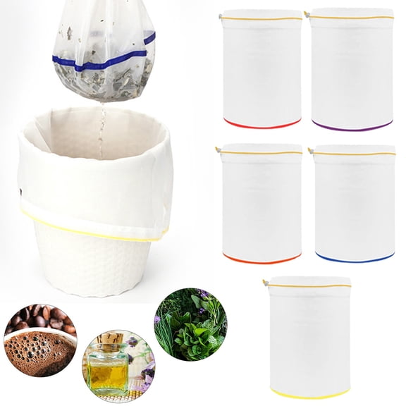 Bubble Bags, 5pcs 5 Gallon Filter Bag Bubble Bag Herbal Ice Essence Extractor Kit Set Micron Drawstring Extraction Bags,Reusable Filter Bag With Opening On Top - Hydroponics, Gardening