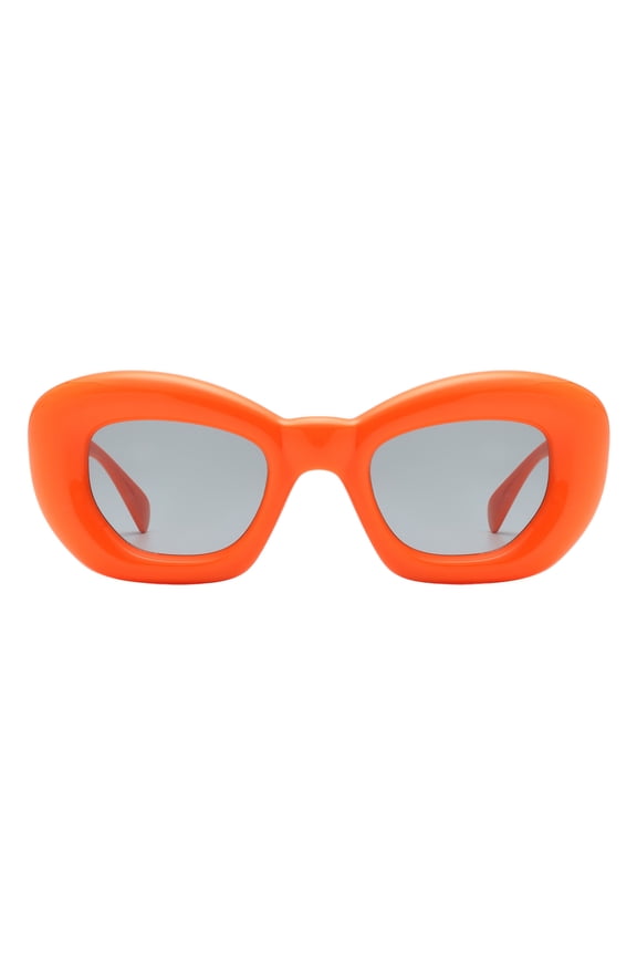 Bubble Balloon Pop Sunglasses Women's Square Butterfly Shape UV400 Orange