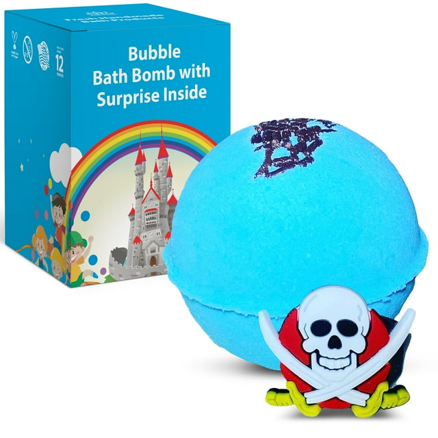 Bubble Bath Bomb for Kids with Surprise Inside Pirate Ring Bath Bomb