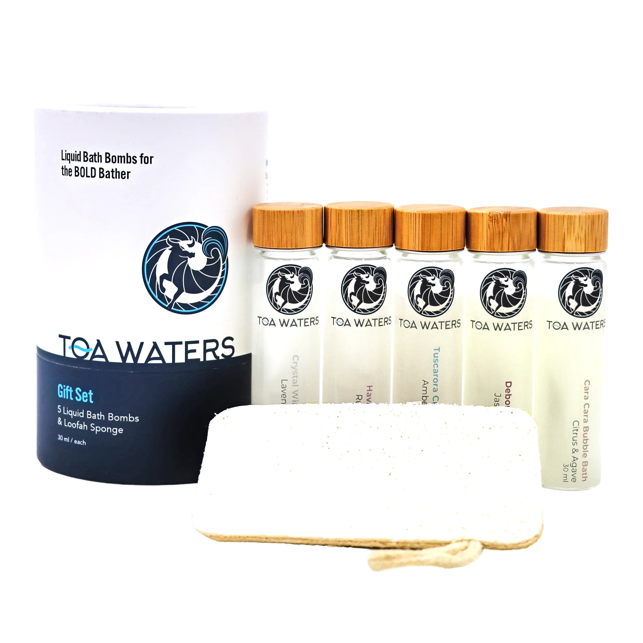 Liquid Bath Bombs and Loofah Sponge Gift Set