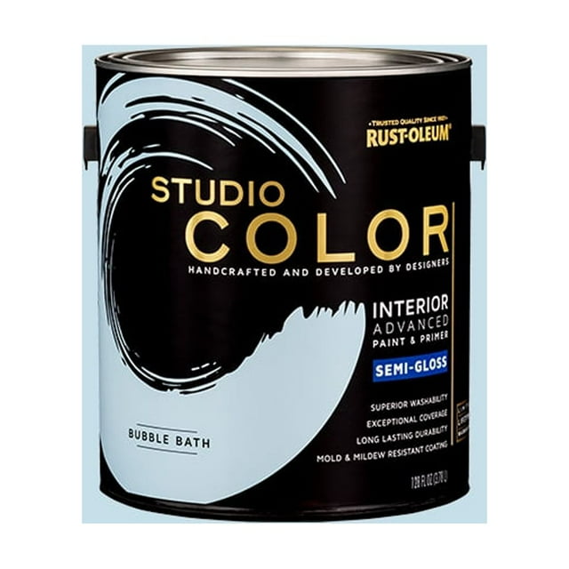 Bubble Bath, RustOleum Studio Color Interior Paint + Primer, SemiGloss Finish, 2Pack