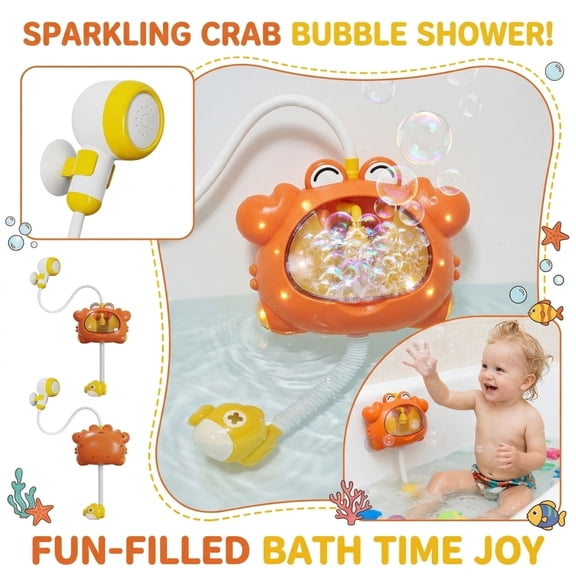 Bubble Bath Toy, Electric Water Spray Shower Head, Cute Spitting Bubble Bathtub Toy for Kids Toddlers Summer Bath Time Fun