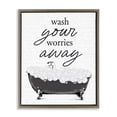 thumbnail image 1 of Stupell Industries Farmhouse Bubble Bath Wash Worries Brown Floating Frame Canvas Art, 25 x 31, by Lettered and Lined, 1 of 8