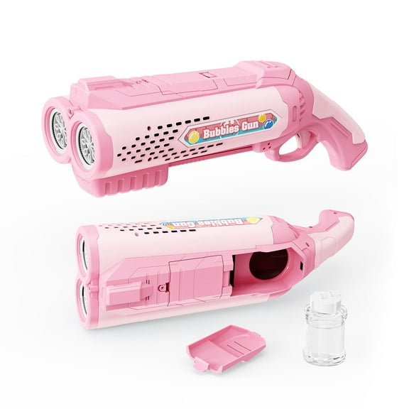 Contixo 16-Hole Bubble Blaster w/ LED Lights, Automatic Bubble Machine, 10,000 Bubbles/Min, Kids Toys for Ages 3+ - Pink
