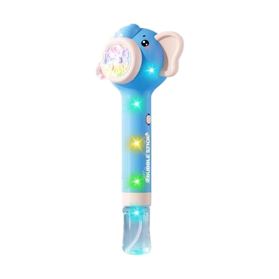 Bubble Blower Wand, Automatic Bubble Blowing Machine with LED Light and Music, 120ml Bubble Solution Included, Plastic Bubble Maker for Party Outdoor Event (Blue)