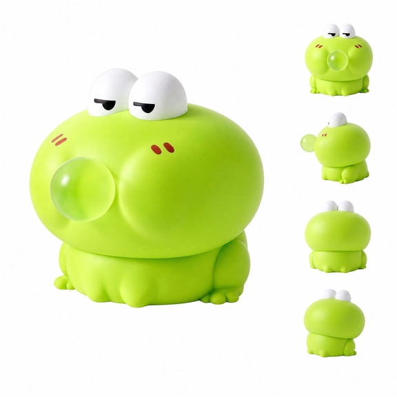 Bubble Blowing Squishy Toy, Cartoon Animal Fidget Stress Squeeze Ball, Soft Slow Rising Sensory Toy, Anxiety Relief Squishies for Kids Adults, Party Favor Gift, Green