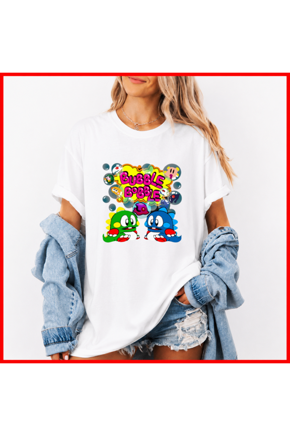 Bubble Bobble Retro Essential Gaming Graphic Casual Gift Unisex T-Shirt, up to size 5XL