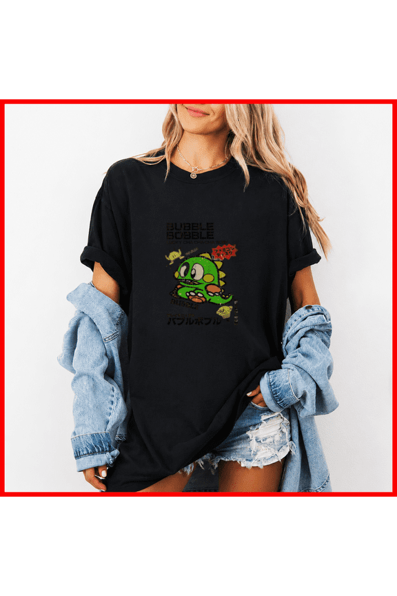 Bubble Bobble Retro Video Game Graphic Print Casual Fan Unisex T-Shirt, up to size 5XL