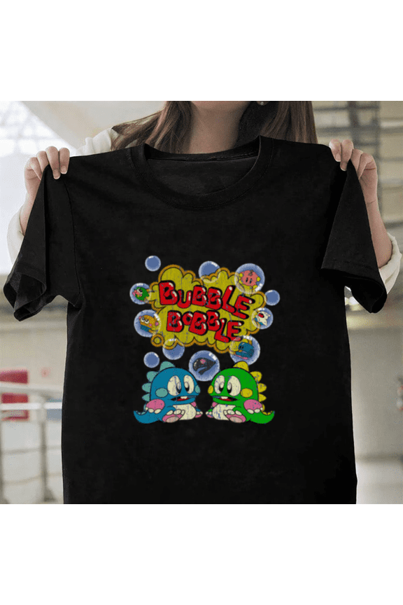 Bubble Bobble Vintage Retro Arcade Video Game Gamer Nostalgia Unisex T-Shirt, up to size 3XL.
