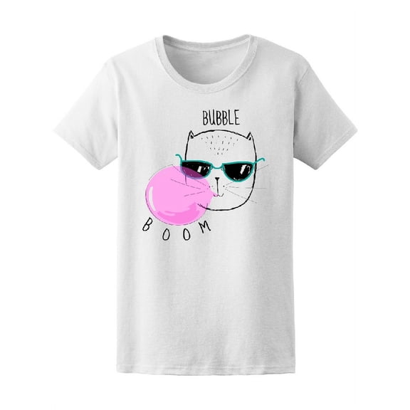 Bubble Boom White Cat T-Shirt Women -Image by Shutterstock, Female XX-Large