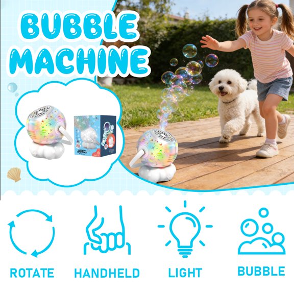 Bubble, Bubble Machine, All Ages Bubble Machine, Bubble Concentrate, Portable Bubble Machine, 100Ml Fluid, 1 Pc, Astronaut Night Light Projector, Galaxy Light Projector, Indoor