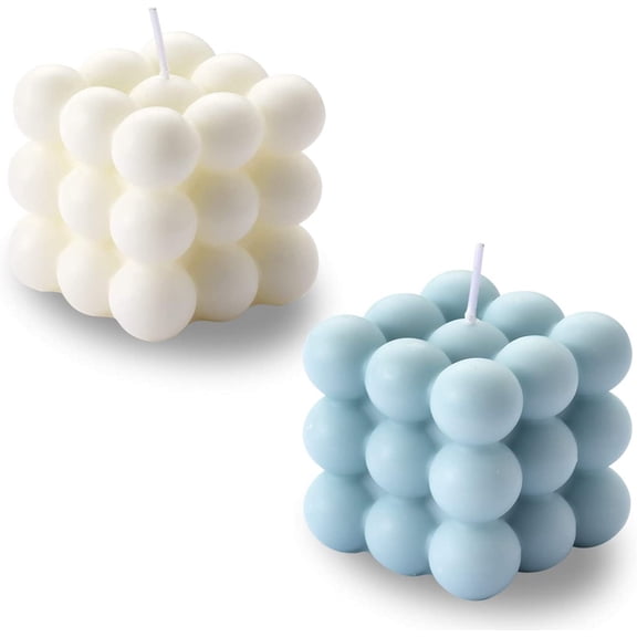 Bubble Candle - Cube Soy Wax Candles, Home Decor Candle, Scented Candle Set 2 Pieces, Home Use and Gifting
