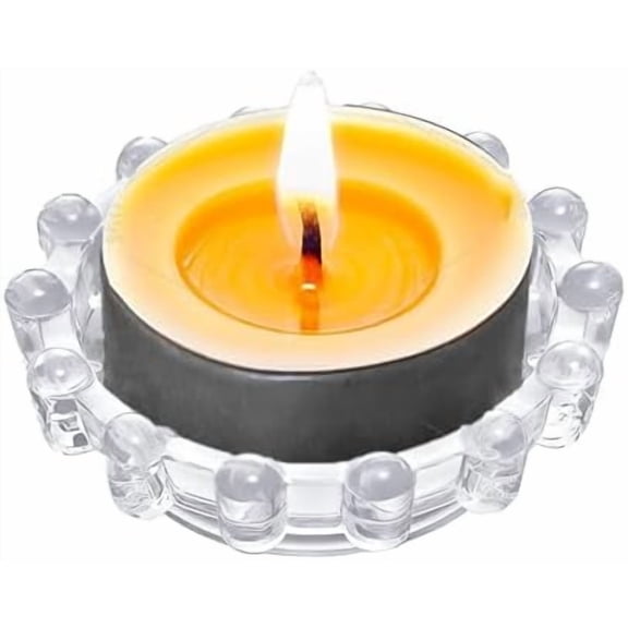 Bubble Candle DishChic Smoky Glass Candle Tray for Home DecorDecorative Modern Candle Plate for Small Candles & Diffusers